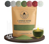 COMFORDER Candle Sand with Fragrance and Wick, Aroma Candle Wax Granules, Make Your Own Candles Set, 400 g Sand Candles Wax Granules + 4 Candle Wicks (Moss Green, Pine)
