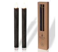 comforder LED Dinner Taper Candles, Battery, Set of 2, Black