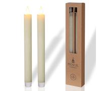 comforder LED Dinner Taper Candles, Battery, Set of 2, Cream