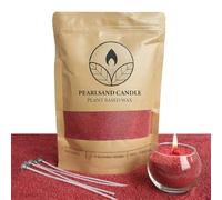 Comforder Pearled Candle Sand and Wicks - Making Supplies to Create Your Own Sand Candle - 400g Wax Granules + 4 Wicks (Red)
