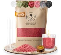 Comforder Scented Candle Sand Kit 400g + 4 Wicks, Amber, Reddish Brown | Aroma wax beads, make your own scented sand candles, gift idea, left over wax is reusable, cosy candlelight glow