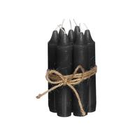 Comforder Taper Candles Set of 7, 11 cm, Black, Plain Table Candles | 4+ hours burning time, gently flickering candlelight, cosy dinner and table decoration