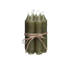 Comforder Taper Candles Set of 7, 11 cm, Sage Green, Plain Table Candles | 4+ hours burning time, gently flickering candlelight, cosy dinner and table decoration