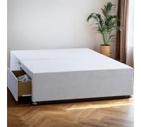 ComfoRest, Bedding & Upholstery Innovation Leader Comfort24 5FT Divan King Size Bed Base with Drawers in Chenille Fabric (2 Drawers + 5FT King Size Divan Bed Base Only, No Headboard), Cream