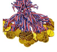 Comforight 100 Pieces Medals for Children Winners Plastic Medals Awards for School Sport Day, Mini Olympics Event,Party Festival Favor,Game Award