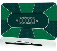 Comforight Poker Mat 10 Players, 180×90cm Texas Hold'em Poker Rubber Mat Poker Topper for Tables, Folding Portable Poker Table Top Layout w/Carrying Bag for Poker Games, Blackjack(Green)