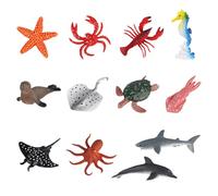 Comforso 12PCS Sea Animals Figures, Realistic Animal Figures Ocean Creature Models, Plastic Marine Toys Set with Smooth Edges for Bath Toy, Cake Decoration, Kids Play & Sea Animals Toys for Kids