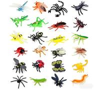 Comforso 24 Pcs Minibeasts for Kids, Insects and Mini Beasts for Kids Toy Set, Educational & Realistic Plastic & Soft Rubber Animal Figures for Small World Play, Science Learning, Party Favors