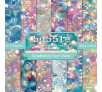 Comforso 24 Sheets Rainbow Mix 6x6 inches Scrapbooking Cardstock Paper Pads, Super Dreamy Bubble Pattern Decoratives, DIY Card Making, Photo Album, Xmas Wrapping Paper