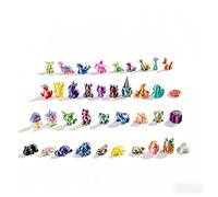 Comforso 3d Printed Animals, 50PCS Mini 3d Printed Animals as 3d Printed Fidget Toy, Colorful Mix Animal Figurines Set for Desk Decor, Party Favors, Easter Basket Stuffers, Kids Gifts