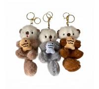 Comforso 3Pcs Plush Otter Keychain Set,Cute Otter Charm Keyring,Fluffy Car Key Bag Charm for Handbags Purses Backpacks,Birthday Gift for Women Teens Animal Lovers