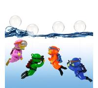 Comforso 4PCS Diver Floating Fish Decorations with Fishing Line and Ball,Mini Aquarium Decor for Aquarium Landscaping,Cute Cartoon Fish Playmate & Floating Device Tank Accessories for All Fish Tanks
