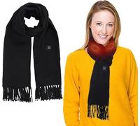 Comforso Electric Heated Scarf,USB Rechargeable Heated Cashmere Scarf for Women & Men,3-Temp Adjustable Winter Warm Wrap for Neck Pain Relief,Indoor & Outdoor Use (Black)