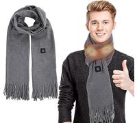 Comforso Electric Heated Scarf,USB Rechargeable Heated Cashmere Scarf for Women & Men,3-Temp Adjustable Winter Warm Wrap for Neck Pain Relief,Indoor & Outdoor Use (Grey)