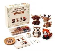 Comforso Generic DIY Kit, 3D Beaded Animals DIY Craft Set, Handmade Animal Bead Embroidery for Adults & Teens, Complete with Instructions, Includes All Materials, Easy for Beginners,Mini Animal Decor