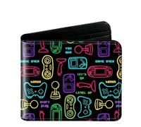 Comforso Graffiti Game Style Kids Wallets for Boys, Compact Bifold PU Leather Wallet with Zipper Coin Pocket, Cool Teen Boys Wallet Age 4-16, Gaming Themed Birthday Christmas Gift
