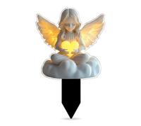 Comforso Grave Ornaments, Memorial Garden Ornaments, Angel Garden Stake Grave Decorations, 2D Acrylic Weatherproof for Cemetery, Gravesite, Flower Pot, Outdoor Lawn Memorial Gift, 20 x 12 cm
