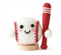 Comforso Handmade Crochet Baseball Gift for Dad Husband Son Teen,Emotional Support Present with Cork Base,Positive Support Baseball,Gift Basket Stuffers for Him Men Coach Boyfriend Brother College