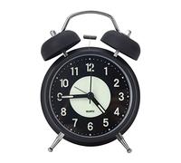 Comforso Twin Bell Alarm Clock with Large Digits & Night Light,Loud Retro Alarm for Heavy Sleepers & Seniors,Battery Operated,Silent Non Ticking Bedside Table Clock