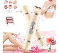 Comfort 2 in 1 Electric Lady Shaver, Calculation Razor, The Trimmie 2.0 by Ezme, Breezelly Shaver, Painless Razor, Wet Dry Use, Rechargeable Cordless Bikini Trimmer for Face, Arms, Legs (Beige)