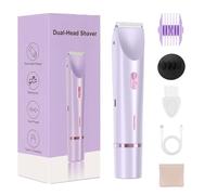 Comfort 2 in 1 Electric Lady Shaver, Lady Shaver for Women, Ipx7 Waterproof, Wet & Dry, 5400 RPM Rechargeable, Painless Pubic Hair Razors for Legs & Underarm, Arm Body Face (C)