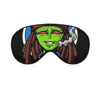 Comfort and Lightweight Eye Mask 3D Eye Cover for Girls Women Kids, Silk Sleep Mask Lunch Break Traveling Sleeping Eye Mask Cover (Alien Smoking Leaf Art)
