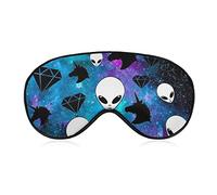 Comfort and Lightweight Eye Mask Blindfold Eyeshade for Men Women Kids, Silk Sleeping Mask Lunch Break Traveling Sleeping Eye Mask Cover (Space Alien Unicorn Art)