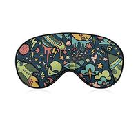 Comfort and Lightweight Eye Mask Eyeshade for Adult Kids Boys Teens, Trippy Alien Psychedelic Space Planets Art Sleep Mask for Sleeping Shift Work Yoga, Machine Washable Relieve Eye Stress