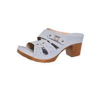 Comfort Ankle Strap Heeled Sandals for Women Women's Casual Roman Round Head Hollow Pattern High Heel Buckle with Thick Heel Slippers Black Sandal Heels Sandals for Size 6 Wide (Blue,6.5)