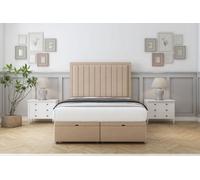 Comfort Arizona Pebble Plush Ottoman Bed With Mattress With 54" Floor Standing Headboard 6' Super King
