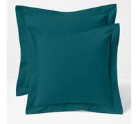 Comfort Beddings 2 Pack Oxford Pillowcases - 65x65cm Continental Euro Pillow Covers - 100% Egyptian Cotton - 620 Thread Count Sateen - Teal Square Pillow Cases with Envelope Closure - Hotel Quality