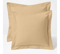 Comfort Beddings 2 Pack Oxford Pillowcases - 65x65cm Continental Euro Pillow Covers - Premium Cotton-Polyester Blend - Taupe Square Pillow Cases with Envelope Closure - Hotel Quality