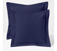 Comfort Beddings 2 Pack Oxford Pillowcases - 65x65cm Continental Euro Pillow Covers - Premium Cotton-Polyester Blend - Navy Blue Square Pillow Cases with Envelope Closure - Hotel Quality