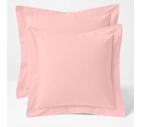 Comfort Beddings 2 Pack Oxford Pillowcases - 70x70cm Continental Euro Pillow Covers - 100% Egyptian Cotton - 620 Thread Count Sateen - Pink Square Pillow Cases with Envelope Closure - Hotel Quality