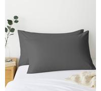 Comfort Beddings 2 Pack Pillowcases - 50x90cm Super King Pillow Covers - Premium Cotton-Polyester Blend - Grey Super King Pillow Cases with Envelope Closure - Hotel Quality