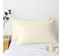 Comfort Beddings 2 Pack Pillowcases - 50x90cm Super King Pillow Covers - Premium Cotton-Polyester Blend - Cream Super King Pillow Cases with Envelope Closure - Hotel Quality