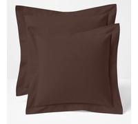 Comfort Beddings Heavy Quality 600 Thread Count 100% Egyptian Cotton Oxford Pillow Cases Pack Of 2 - Chocolate Brown (Square/Continental (60cm x 60cm)
