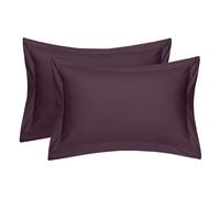Comfort Beddings Heavy Quality 600 Thread Count 100% Egyptian Cotton Oxford Pillow Cases Pack Of 2 - Plum (Superking Size 50 x 90 CM)