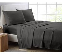 Comfort Beddings Heavy Quality Top Bed Sheets 100% Cotton Blend Flat Sheet Superking Size, Super Soft, Flat Bed Sheets (Superking, Grey)