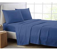 Comfort Beddings Premium Quality Emperor Bed Sheet Set Mediterranean Blue 600TC 100% Egyptian Cotton Emperor Size Bedding Set (Fitted sheet, Flat sheet, 2 Pillowcases) Deep Pocket, Soft Bed Sheets