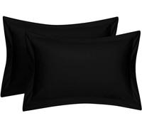 Comfort Beddings Premium Quality Pillowcases 100% Cotton Blend Oxford Pillow Cases Pack Of 2 - Black (Extra Large Size 56 x 79 CM)