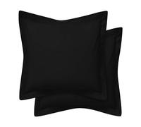 Comfort Beddings Premium Quality Pillowcases 100% Cotton Blend Square Pillow Cases Pack Of 2 - Black (Continental/Square Size 60 x 60 CM)