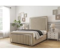 Comfort Beds Boston Chrome Bed Frame in Light Beige | Size: King Comfort Beds Light Beige King