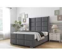 Comfort Beds Charlie Coniston Bed Frame - 50" Upholstered Wingback Headboard in Dark Grey | Size: King Comfort Beds Dark Grey King