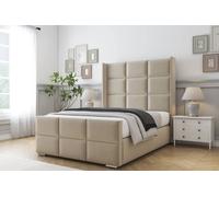 Comfort Beds Charlie Coniston Bed Frame With Mattress-50" Upholstered Wingback in Cream | Size: Small Double Comfort Beds Cream Small Double