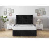 Comfort Beds Charlie Naples Divan Base No Drawers - 54" Wingback-Footboard in Black | Size: Single Comfort Beds Black Single