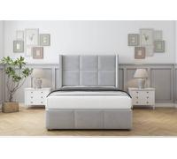 Comfort Beds Charlie Plush Divan Base No Drawers - 54" Wingback-Footboard in Silver | Size: King Comfort Beds Silver King