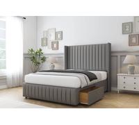Comfort Beds Chester Dumfries Divan Base 2 Drawers - 54" Wingback-Footboard in Light Grey | Size: King Comfort Beds Light Grey King