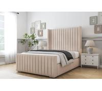 Comfort Beds Chester Naples Bed Frame With Mattress-50" Upholstered Wingback in Light Sand | Size: Single Comfort Beds Light Sand Single