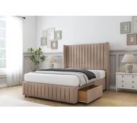 Comfort Beds Chester Naples Divan Base 2 Drawers - 54" Wingback-Footboard in Light Brown | Size: Double Comfort Beds Light Brown Double